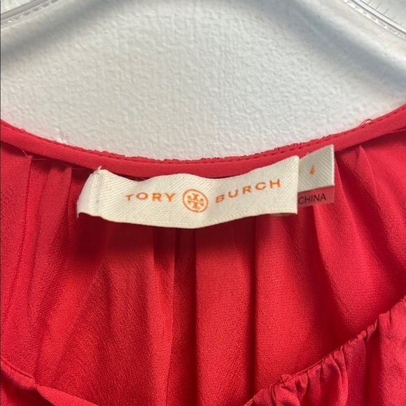 Tory Burch Red Sleeveless Jess Top Ballet Neck Tie - Picture 2 of 4